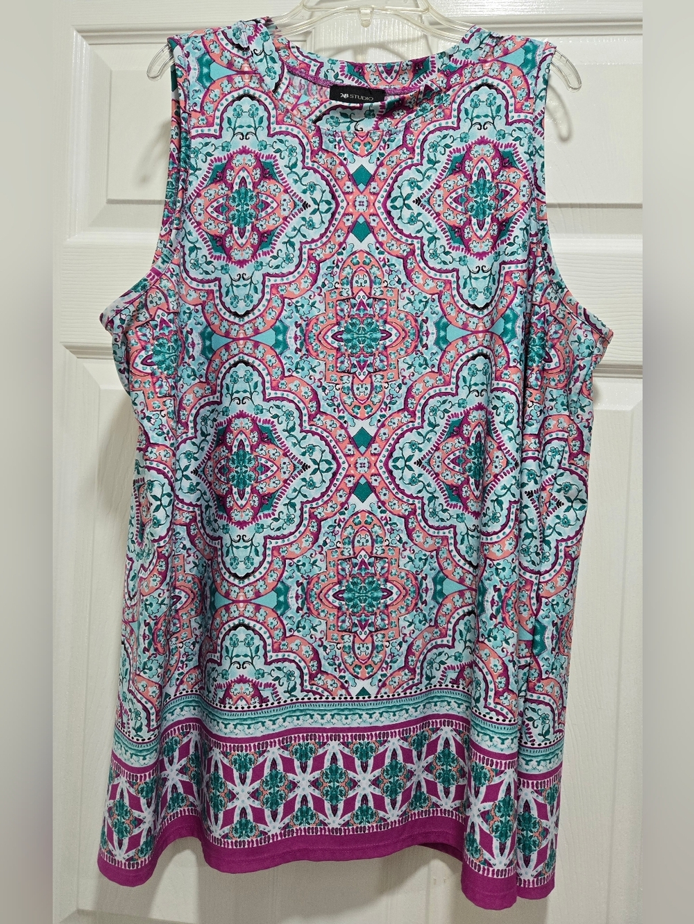 Clothes~AB Studio Sleeveless Top, Blouse, Shirt. Multi, Boho. Sz XL X-Large EUC!